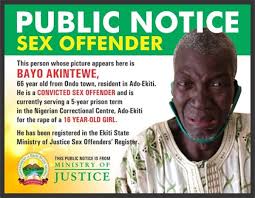Ekiti govt name-shames 66-year-old convicted sex offender